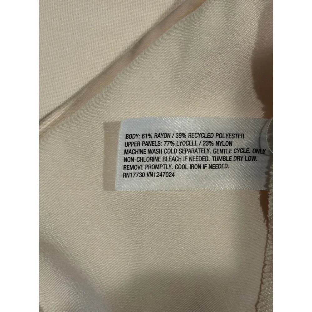 Future Collective Cream Mesh Panel Satin Maxi Dress Medium NWT